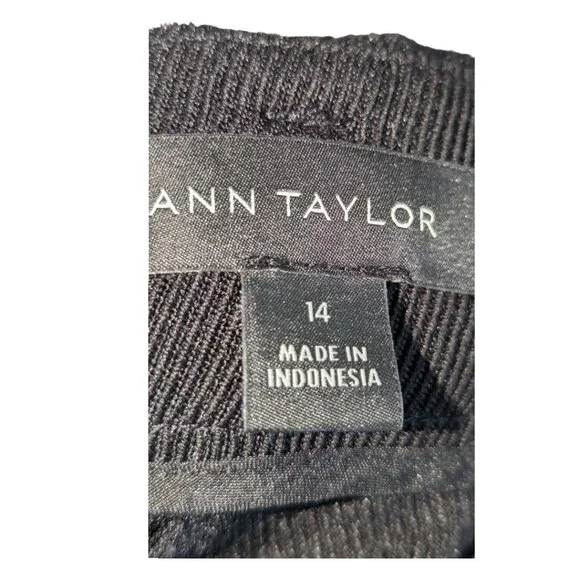 Ann Taylor Pants w Belt Skinny Corduroy Black High Rise High Waist Sz 14 - Picture 8 of 10